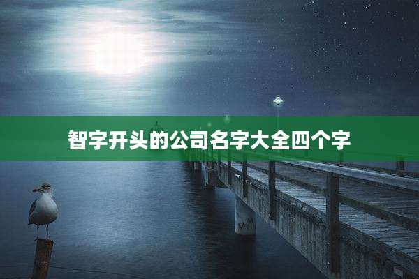 智字开头的公司名字大全四个字