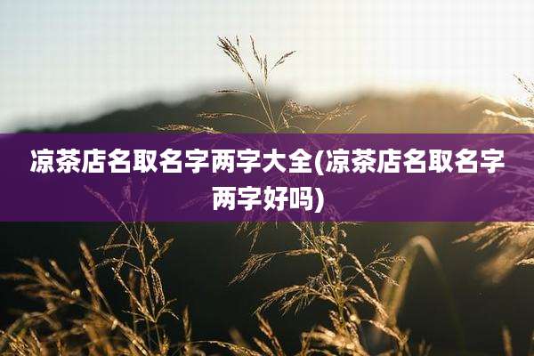 凉茶店名取名字两字大全(凉茶店名取名字两字好吗)