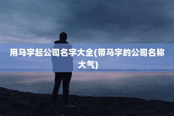 用马字起公司名字大全(带马字的公司名称 大气)