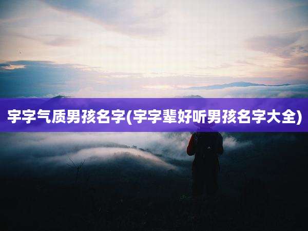 宇字气质男孩名字(宇字辈好听男孩名字大全)