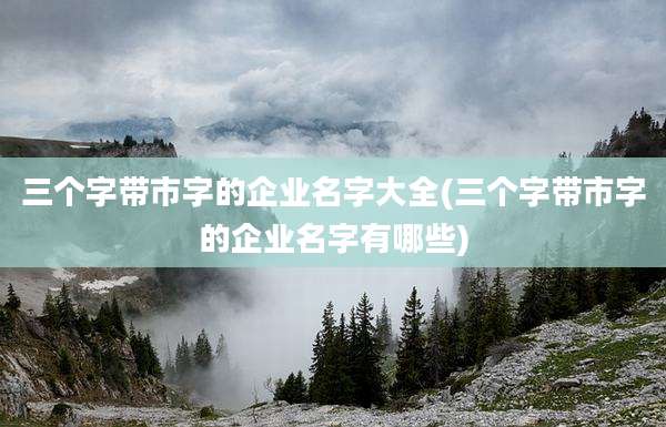 三个字带市字的企业名字大全(三个字带市字的企业名字有哪些)