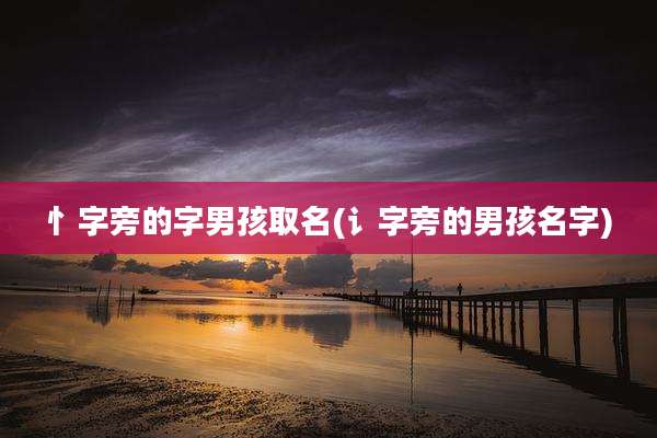 忄字旁的字男孩取名(讠字旁的男孩名字)