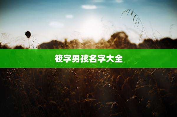 筱字男孩名字大全