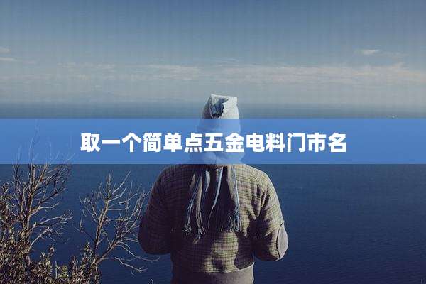 取一个简单点五金电料门市名