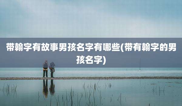 带翰字有故事男孩名字有哪些(带有翰字的男孩名字)