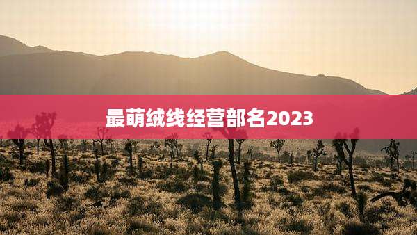 最萌绒线经营部名2023