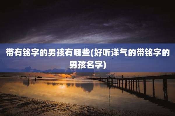 带有铭字的男孩有哪些(好听洋气的带铭字的男孩名字)