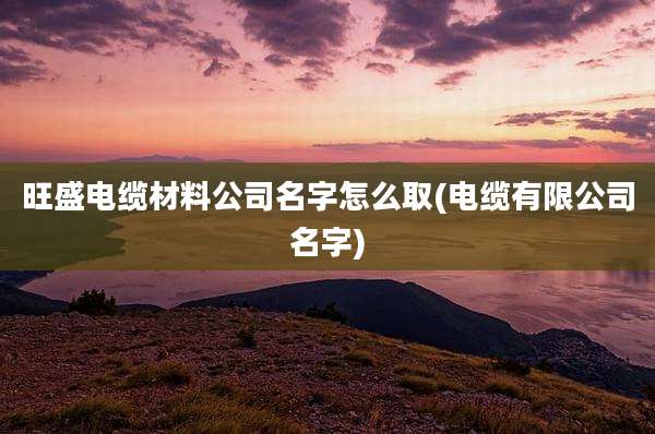 旺盛电缆材料公司名字怎么取(电缆有限公司名字)