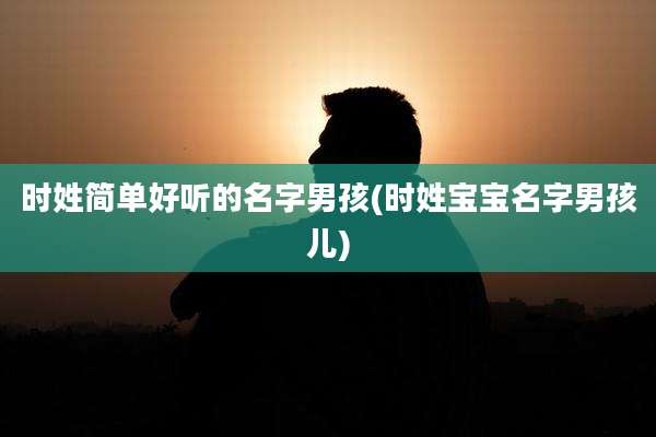 时姓简单好听的名字男孩(时姓宝宝名字男孩儿)