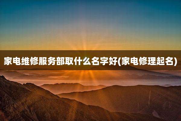 家电维修服务部取什么名字好(家电修理起名)