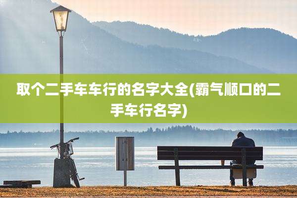 取个二手车车行的名字大全(霸气顺口的二手车行名字)