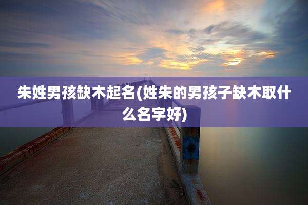 朱姓男孩缺木起名(姓朱的男孩子缺木取什么名字好)