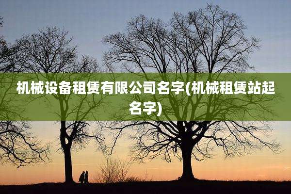 机械设备租赁有限公司名字(机械租赁站起名字)