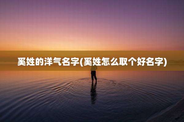 奚姓的洋气名字(奚姓怎么取个好名字)