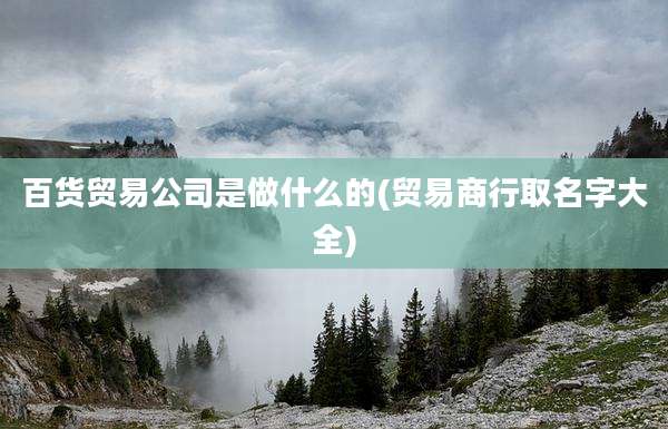 百货贸易公司是做什么的(贸易商行取名字大全)