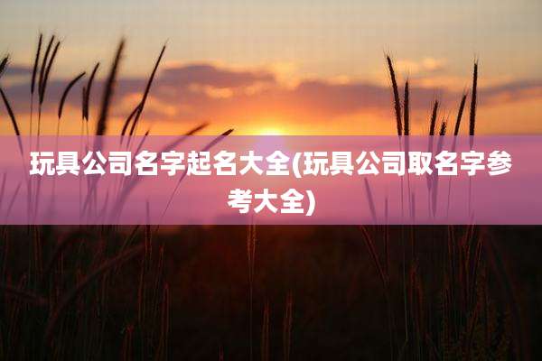 玩具公司名字起名大全(玩具公司取名字参考大全)