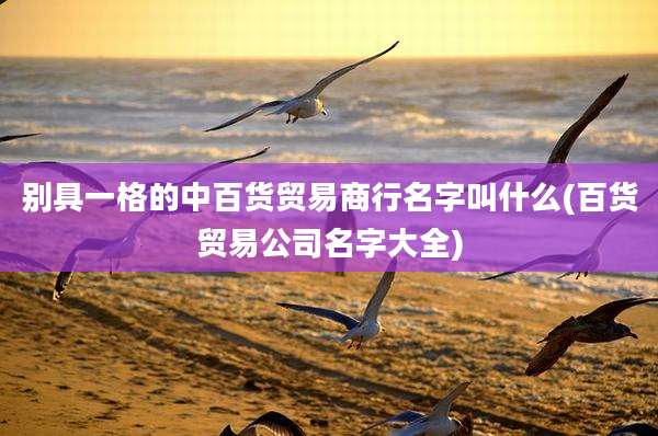 别具一格的中百货贸易商行名字叫什么(百货贸易公司名字大全)