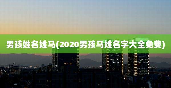 男孩姓名姓马(2020男孩马姓名字大全免费)