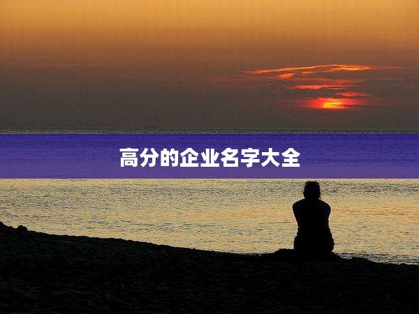 高分的企业名字大全