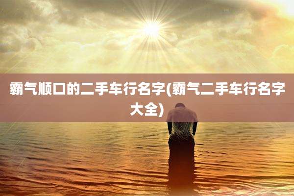 霸气顺口的二手车行名字(霸气二手车行名字大全)