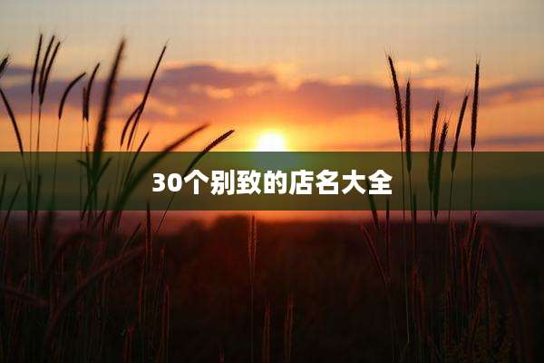 30个别致的店名大全