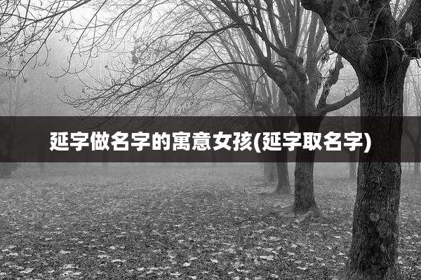 延字做名字的寓意女孩(延字取名字)