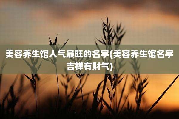 美容养生馆人气最旺的名字(美容养生馆名字吉祥有财气)