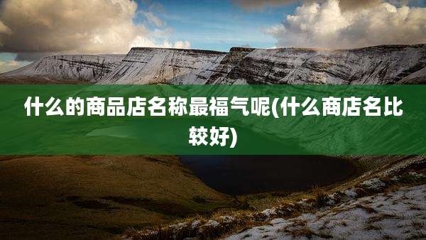 什么的商品店名称最福气呢(什么商店名比较好)