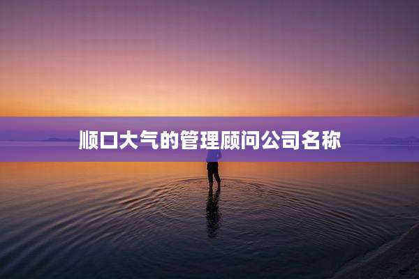 顺口大气的管理顾问公司名称