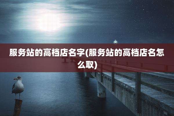服务站的高档店名字(服务站的高档店名怎么取)
