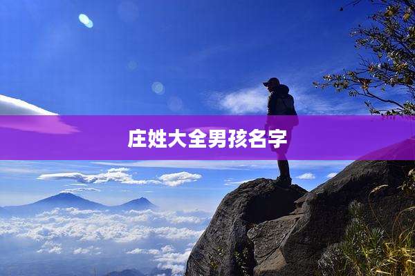 庄姓大全男孩名字