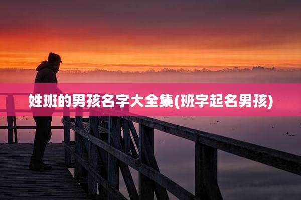 姓班的男孩名字大全集(班字起名男孩)