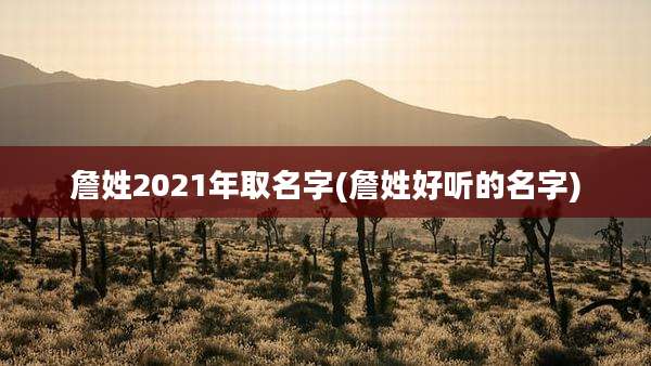 詹姓2021年取名字(詹姓好听的名字)