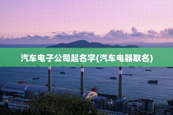 汽车电子公司起名字(汽车电器取名)