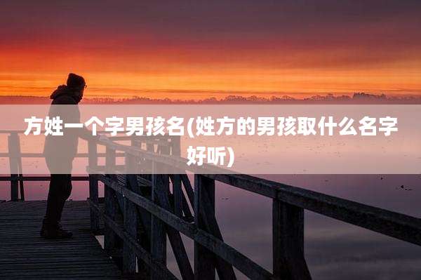 方姓一个字男孩名(姓方的男孩取什么名字好听)