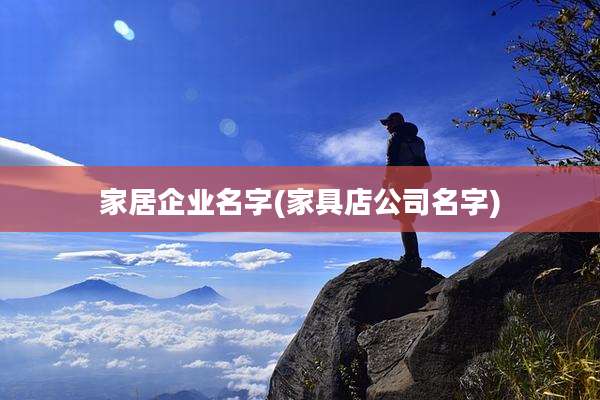 家居企业名字(家具店公司名字)