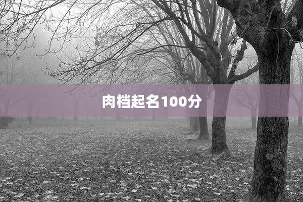 肉档起名100分