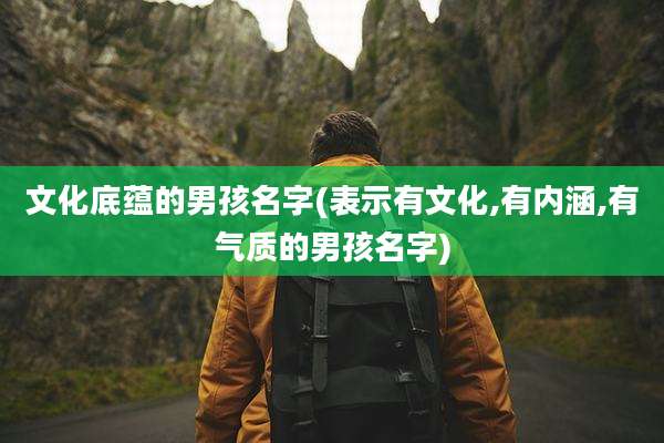 文化底蕴的男孩名字(表示有文化,有内涵,有气质的男孩名字)