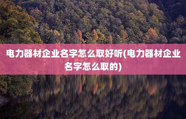 电力器材企业名字怎么取好听(电力器材企业名字怎么取的)