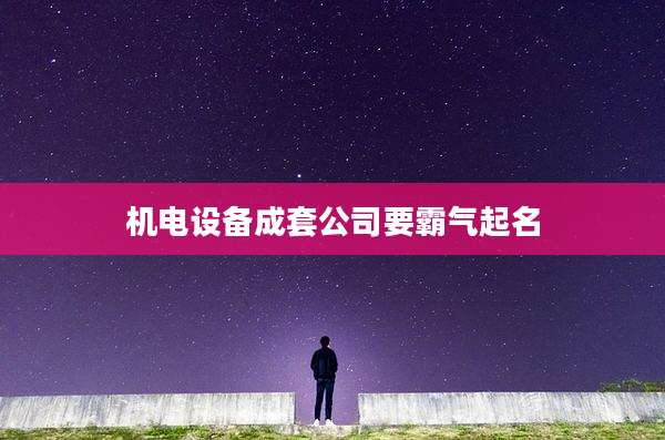 机电设备成套公司要霸气起名