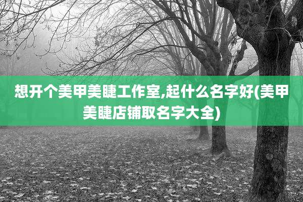 想开个美甲美睫工作室,起什么名字好(美甲美睫店铺取名字大全)