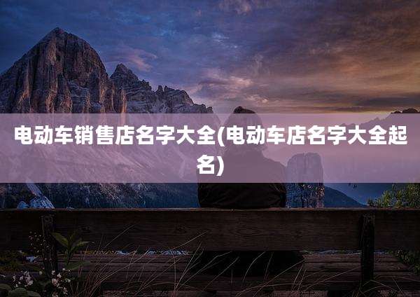电动车销售店名字大全(电动车店名字大全起名)
