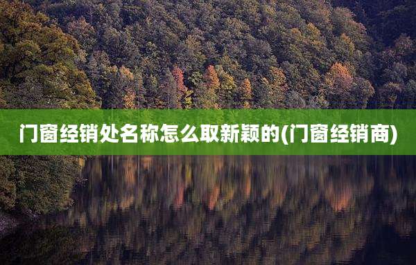 门窗经销处名称怎么取新颖的(门窗经销商)