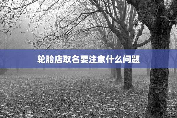 轮胎店取名要注意什么问题