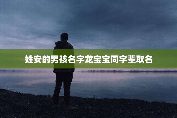 姓安的男孩名字龙宝宝同字辈取名