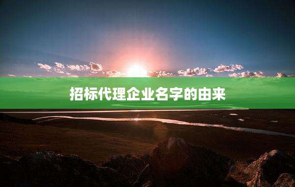 招标代理企业名字的由来
