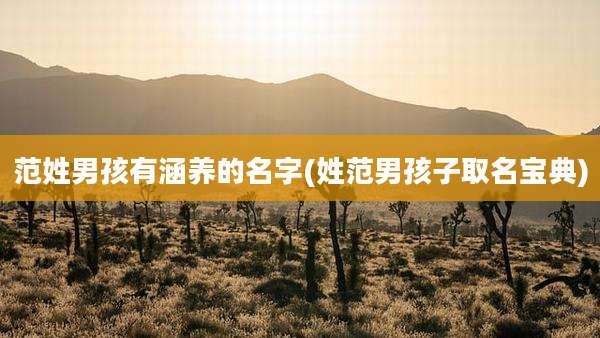 范姓男孩有涵养的名字(姓范男孩子取名宝典)