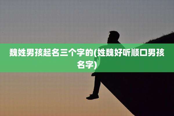 魏姓男孩起名三个字的(姓魏好听顺口男孩名字)