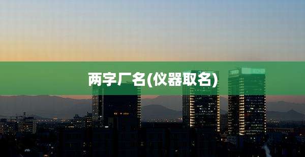 两字厂名(仪器取名)