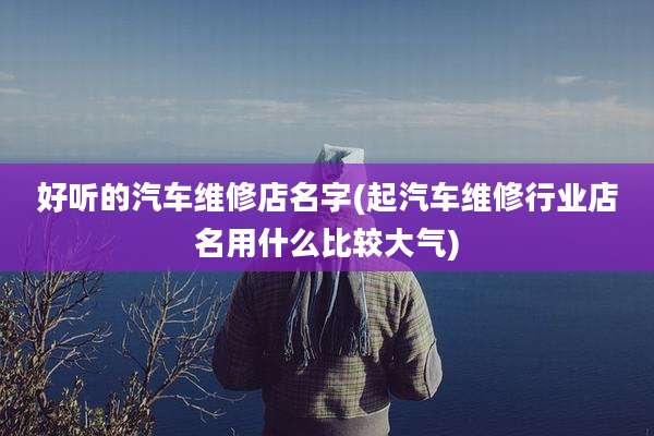 好听的汽车维修店名字(起汽车维修行业店名用什么比较大气)